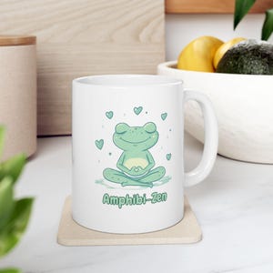 Meditating Frog Coffee Mug: Funny Zen Yoga Gift (11oz)