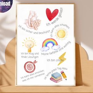 Affirmation posters for children, affirmations for children, encouragement for children, affirmations for children, mindfulness for children, children&#39;s room posters, PDF