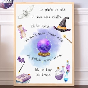 Affirmation poster for children, magic poster, encouraging poster for children, encouraging poster, children&#39;s room poster, positive affirmations for children, PDF