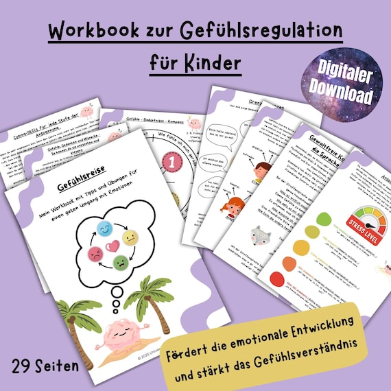 Workbook Kinder Gefühle, Emotionsregulierung Kinder, Selbstregulation Kinder, Achtsamkeit Kinder, Emotionsregulation, Soziales Lernen Kinder
