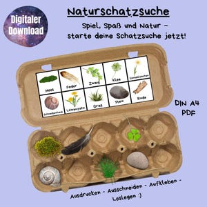Natur Schatzsuche Kinder Waldschatzsuche Outdoor Suchspiel Montessori Schnitzeljagd Kindergeburtstag Lernspiel Wald PDF Download Ausdrucken