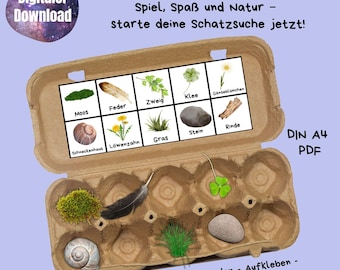 Nature Treasure Hunt Children Forest Treasure Hunt Outdoor Search Game Montessori Scavenger Hunt Children's Birthday Educational Game Forest PDF Download Print