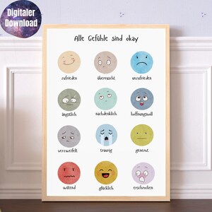 Achtsamkeit Poster Kinder Selbstvertrauen Selbstwert Selbstliebe Kinder Gefühle Kinder Montessori Emotionen Kinder Bild PDF zum Ausdrucken