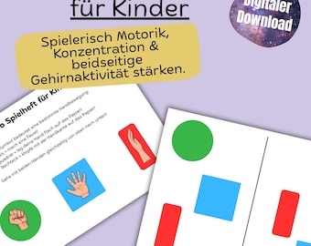 Neuro games for children PDF printable, concentration game digital, download children's learning game, children's activity printable A4