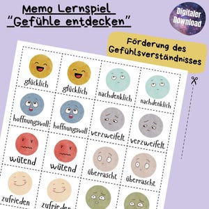 Emozioni per bambini, schede didattiche per bambini, schede didattiche Montessori, gioco per bambini, apprendimento dei sentimenti, schede dei sentimenti, schede delle emozioni, PDF da stampare