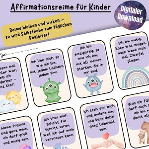 Schede di affermazione per bambini, Mindfulness, Incoraggiamento, Amore per se stessi, Credenze, PDF da stampare, Mentalità di crescita, Schede per bambini, Materiale didattico
