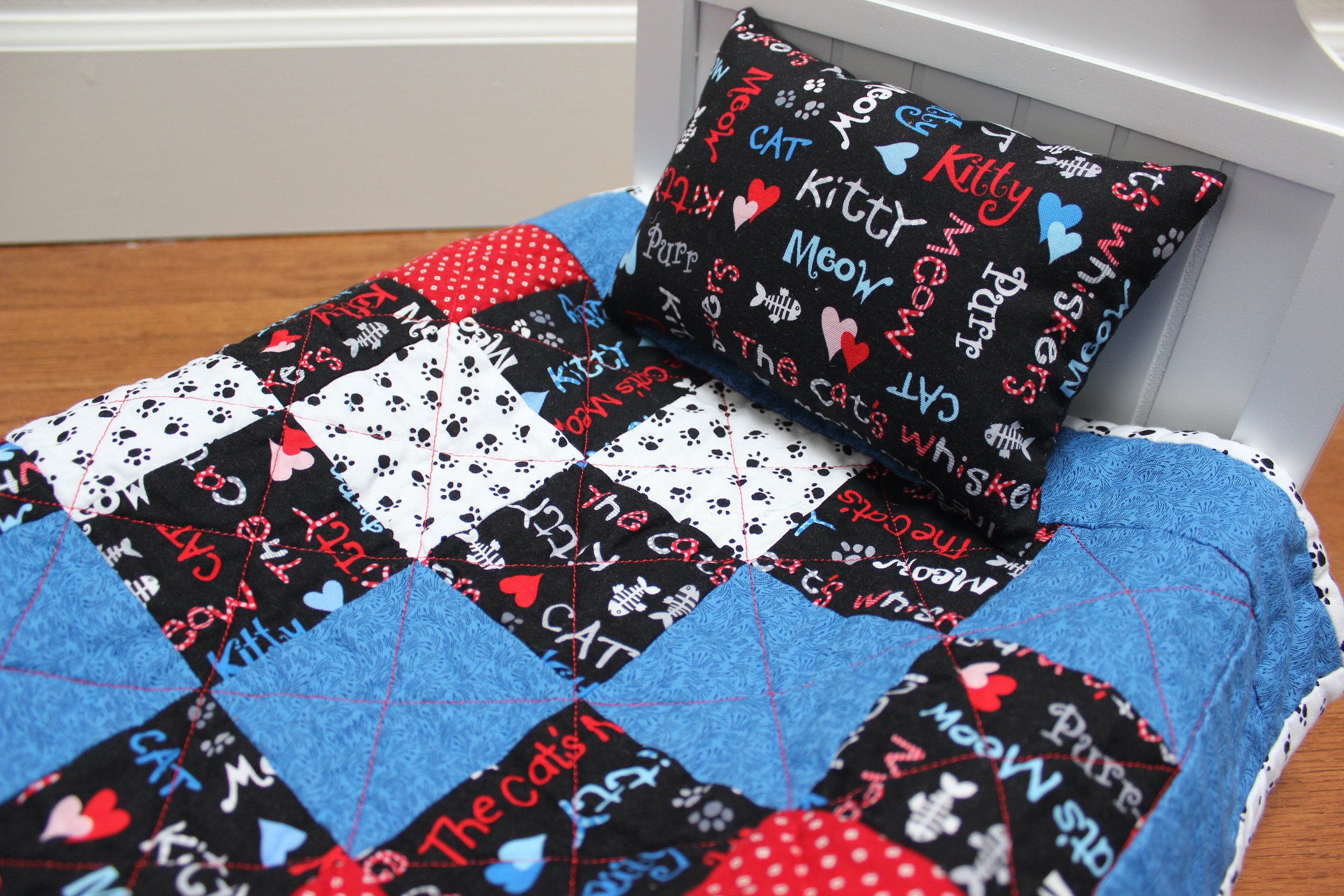 Doll Quilt and Pillow Set Handmade Patchwork Quilt American Etsy