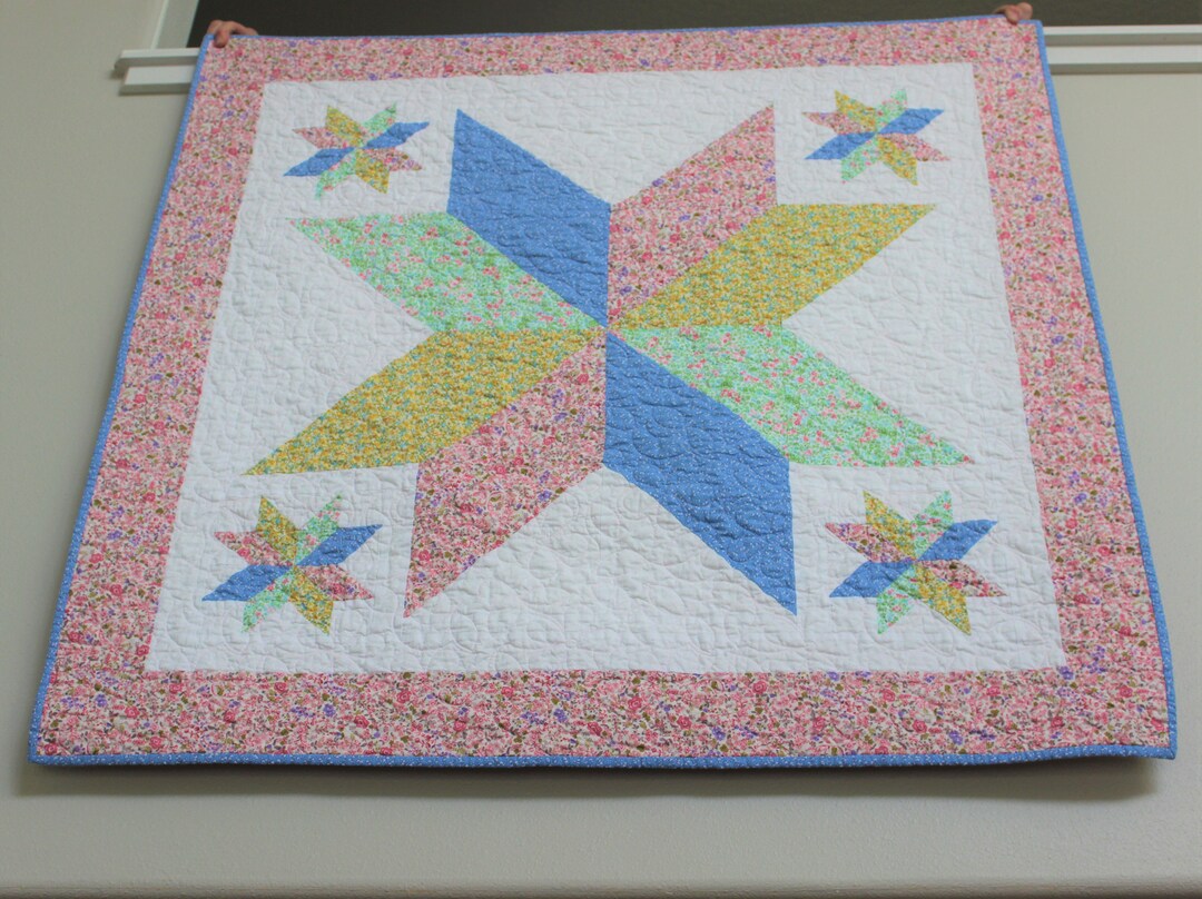 Handmade Star Quilt 44x44 Baby Quilt Lap Quilt All Season Etsy