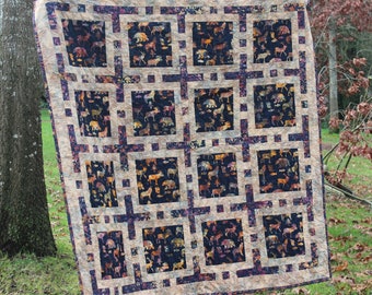 Batik Quilt, 60x60, Handmade Wildlife Quilted Throw, Gift for Him, Rustic Cabin Decor, Outdoor Lover Quilt, Cozy Quilt, Gift for Outdoorsman