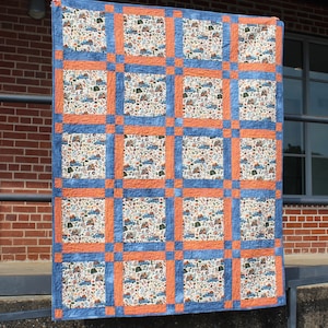 Fall Handmade Quilt, 50x62, Farm Truck Quilt, Fall Feel Cozy Quilt, Farmers Market Quilt, Fall Home Decor, Autumn Quilt, Housewarming Gift