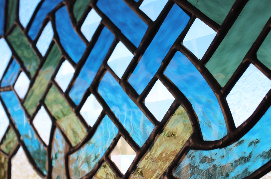 CELTIC STAINED GLASS Window Panel Suncatcher Celtic Knot Etsy