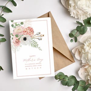 Tarjeta sincera para el Día de la Madre / Regalo elegante para imprimir / Descarga digital para el Día de la Madre / Tarjeta de feliz Día de la Madre / Tarjeta floral para el Día de la Madre