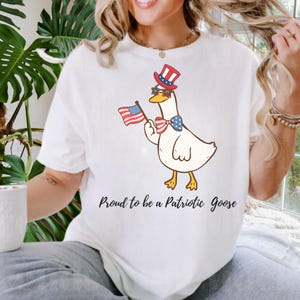 Patriotic Goose PNG, 4th of July Proud Goose Clipart, USA Goose Sublimation Design, Proud Patriotic SVG for Independence Day, Memorial Day