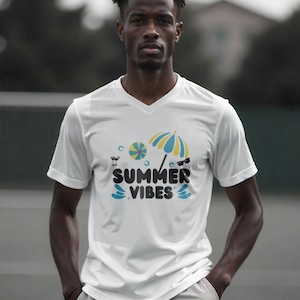 Summer Vibes T-Shirt Fun Beach Graphic Tee  Vacation Aesthetic Shirt   Unisex Summer Shirt  Cute Holiday Gift Idea  Chill Summer Outfit