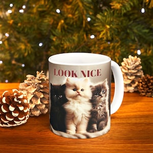 Cute Cat Mug,Perfect Gift for Cat Lovers,Cute Ceramic Cat Mug,Cute Cat Mug,LOOK NICE Ceramic Coffee Cup ,Gift for Cat Lovers