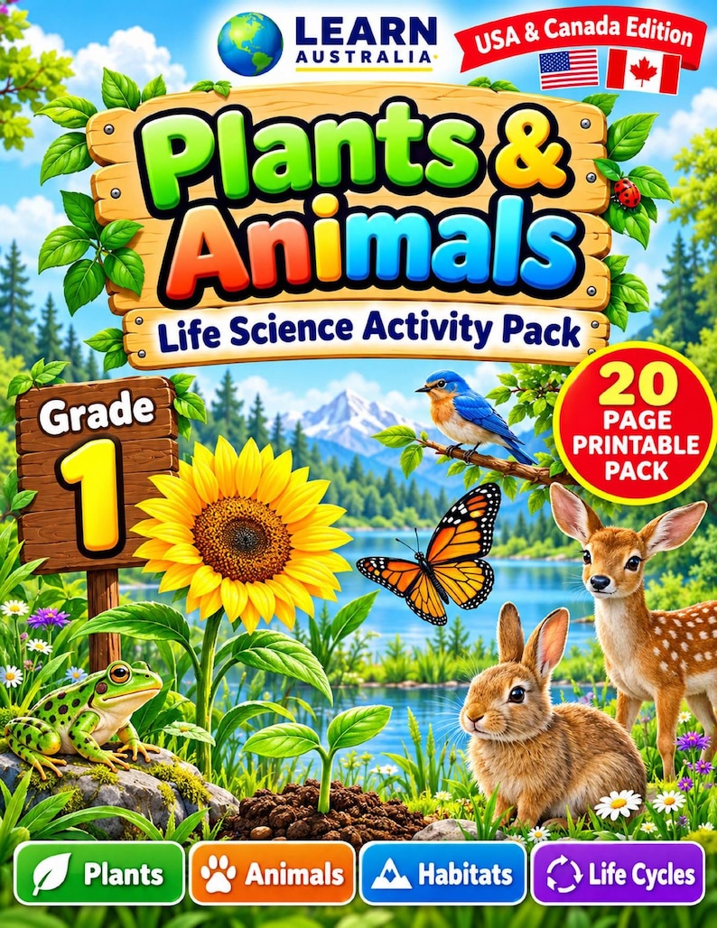 Plants & Animals Worksheets for Kids, Life Science Activities, Habitats