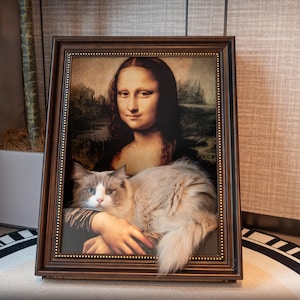 Gepersonaliseerde kattenkrabbed met afbeelding, aangepaste krabplank voor katten, olieverf kattenbed, kattenbak, kattencadeau, cadeau huisdierliefhebber