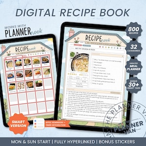 Digital Recipe Book | Recipe Nook | Hyperlinked Cookbook for Goodnotes & Noteful (Apple version)