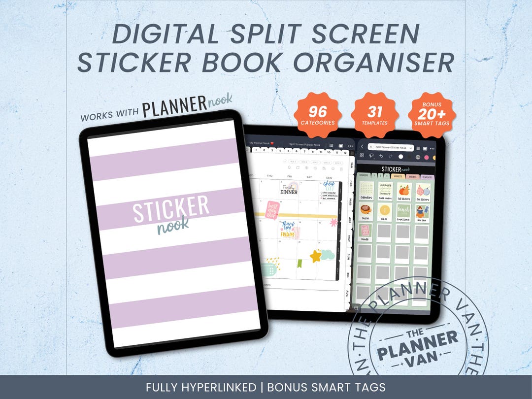Digital Sticker Book | Split Screen Sticker Nook | Hyperlinked ...