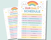 Daycare Daily Schedule Template Editable Canva Printable Preschool Routine Chart Homeschool Planner Childcare Organizer Digital Download