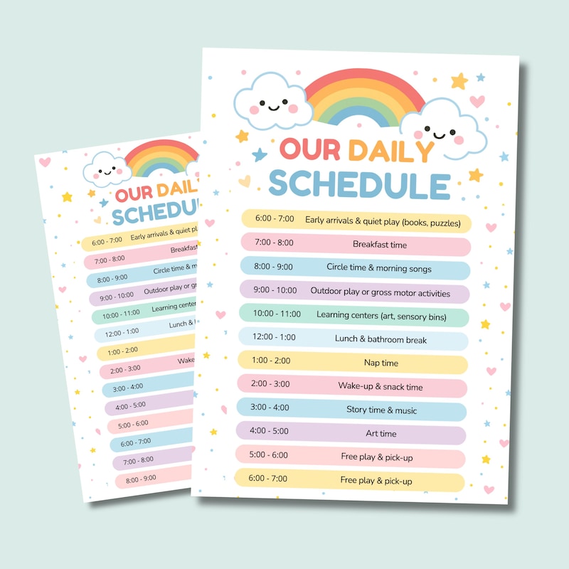 Routine Chart for Daycare - Etsy