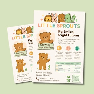 Daycare Flyer Template Editable Canva Childcare Enrollment Poster Preschool Marketing Printable Infant Toddler Ad Digital Download