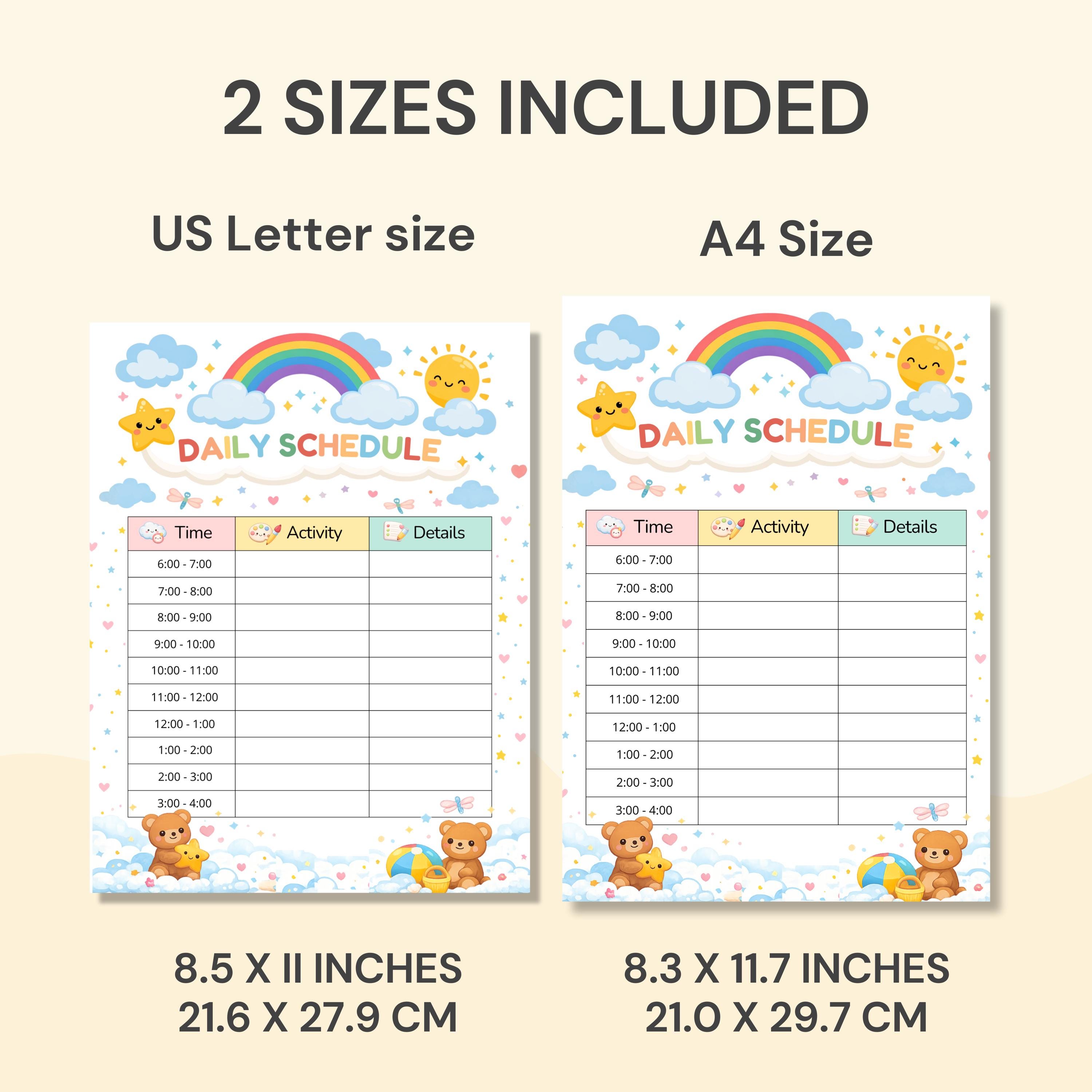 Daycare Daily Schedule Template Editable Canva Preschool Routine Chart ...
