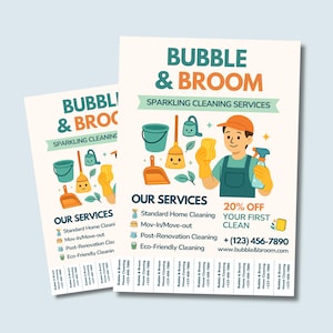 Putzservice Marketing Flyer Abreißvorlage Bearbeitbare Canva Hausreinigung Business Ad Maid Service Druckbare Handout Digitaler Download