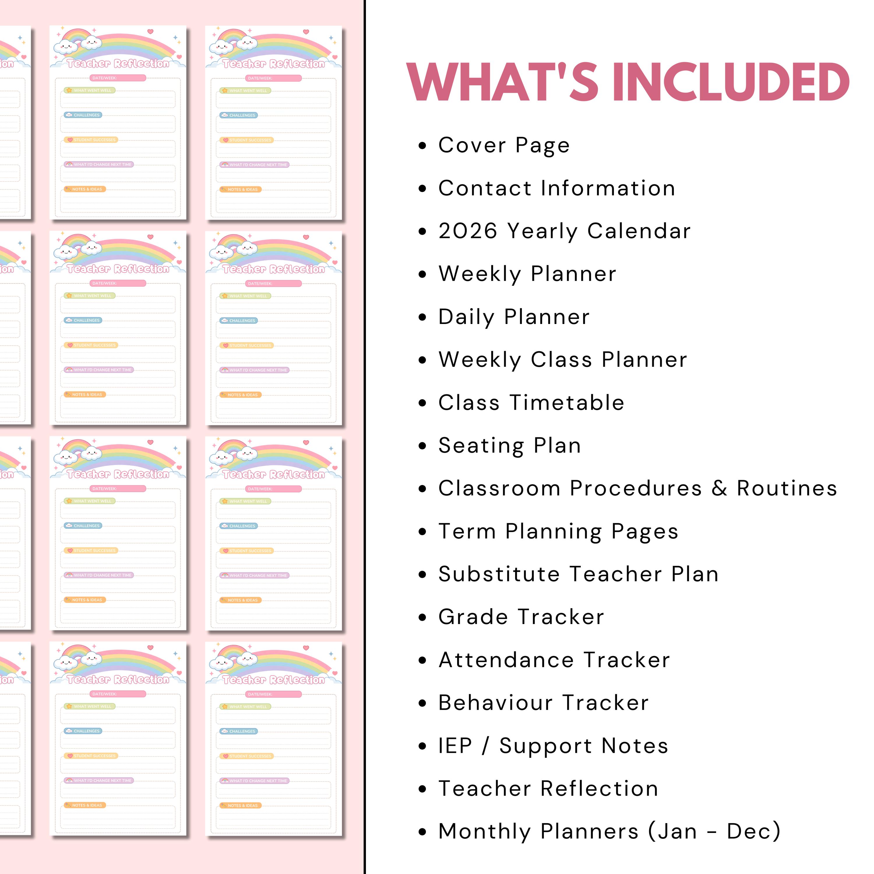Teacher Planner Academic Planner Template Editable Canva Printable ...