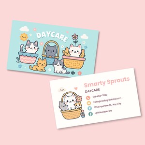 Kinder Visitenkarte bearbeitbares Design Tagespflege Visitenkarte Druckbare Vorlage für Vorschule Babysitter Info Karte Sofortiger Download DoggyDaycare