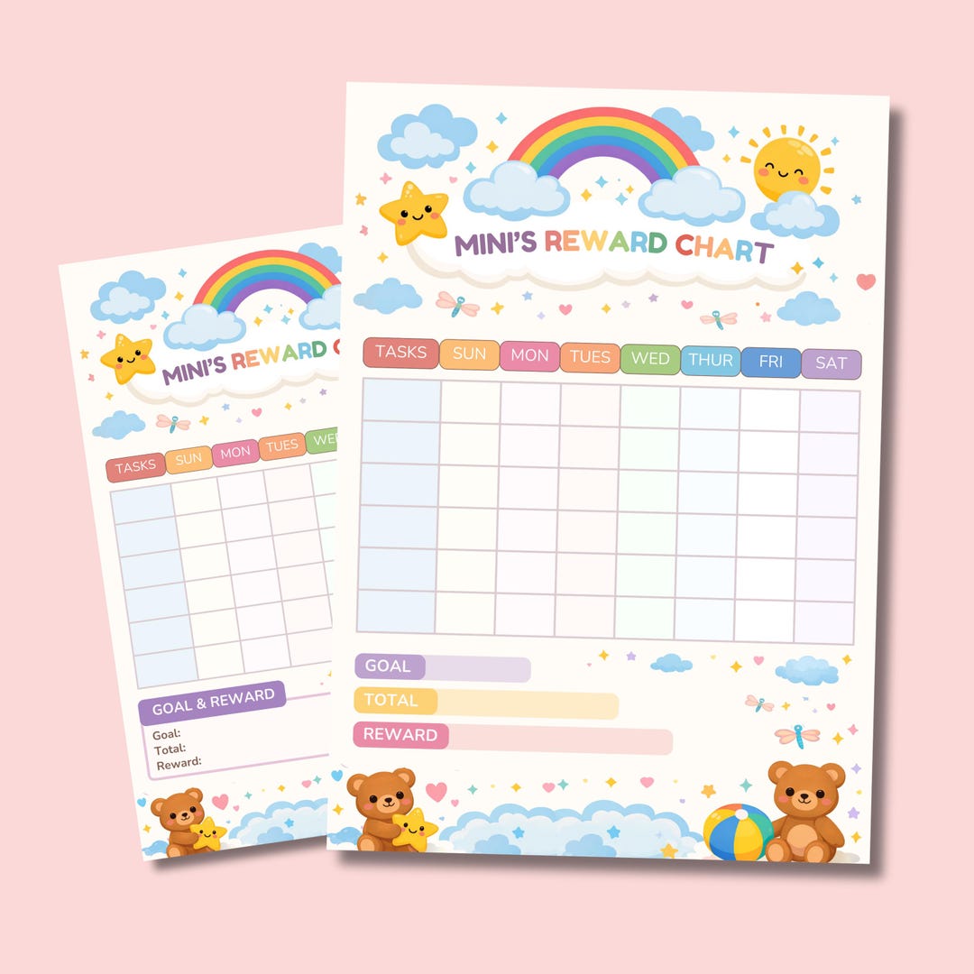 Kids Reward Chart Template Editable Canva Behavior Chart Printable ...