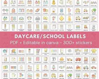 Daycare Labels Toy Bin Labels Template Editable Canva Classroom Labels Table Labels Preschool Organization Printable Digital Download