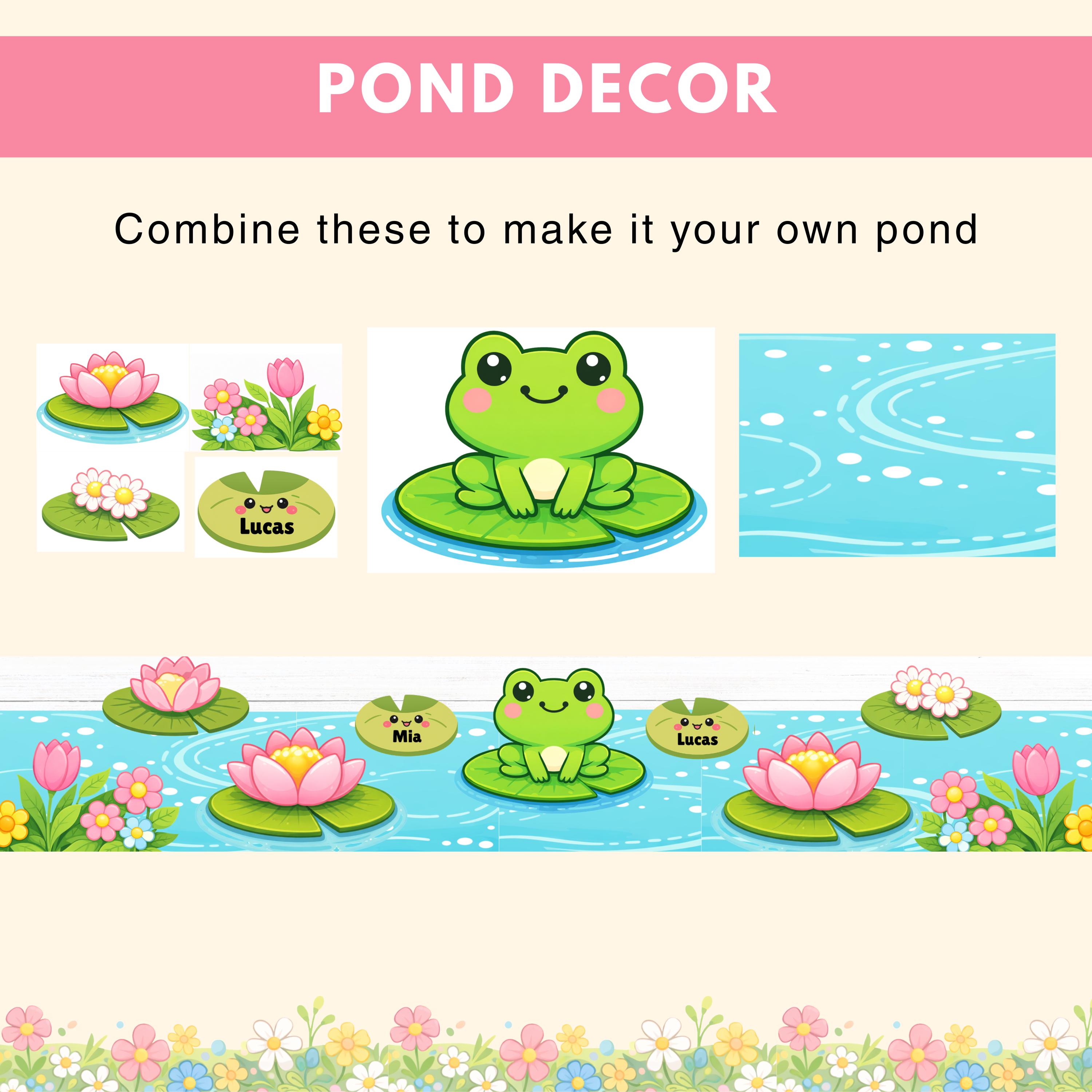 Spring Bulletin Board Kit Frog Theme Printable March April Classroom ...