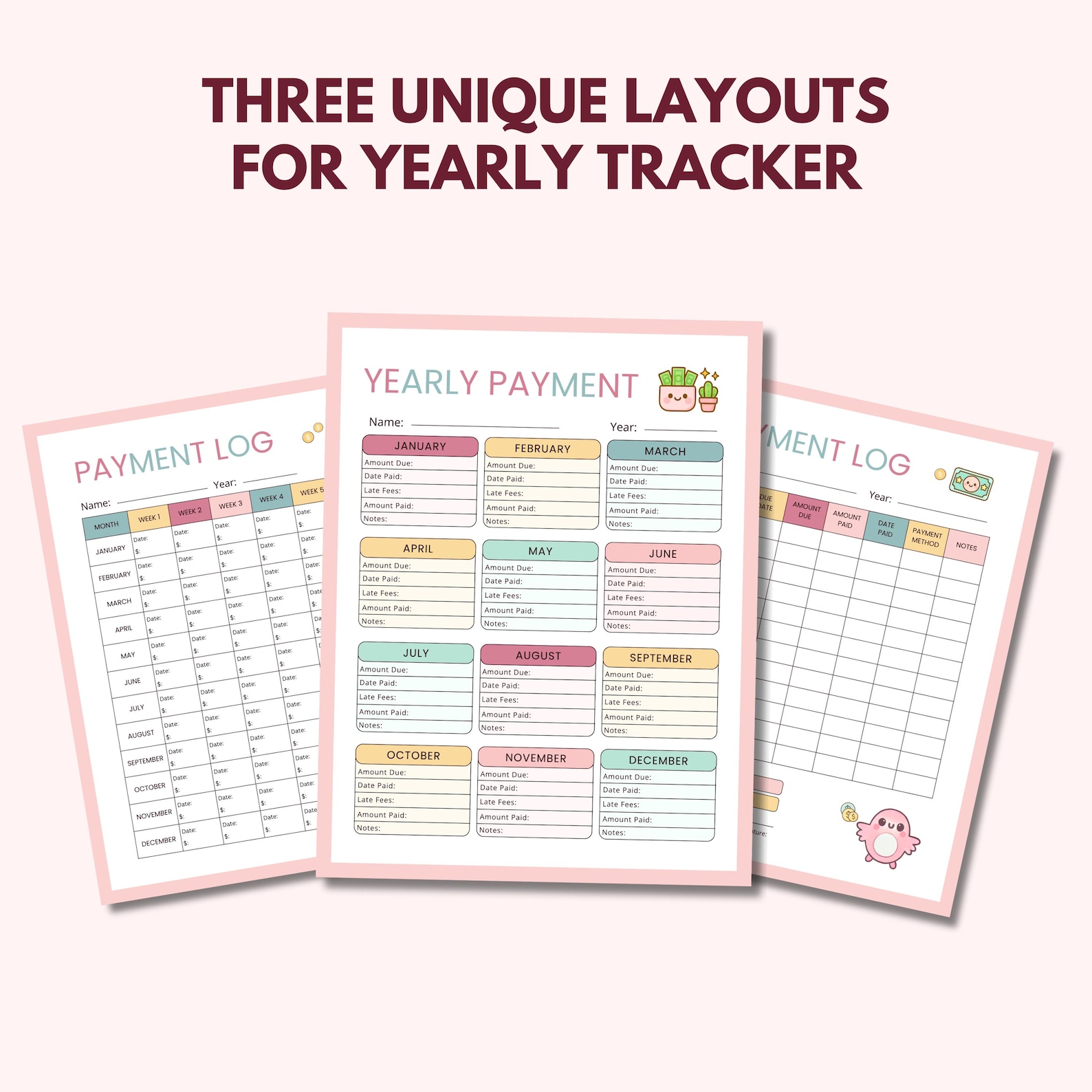Editable Daycare Payment Tracker Canva Template Preschool Payment Log ...