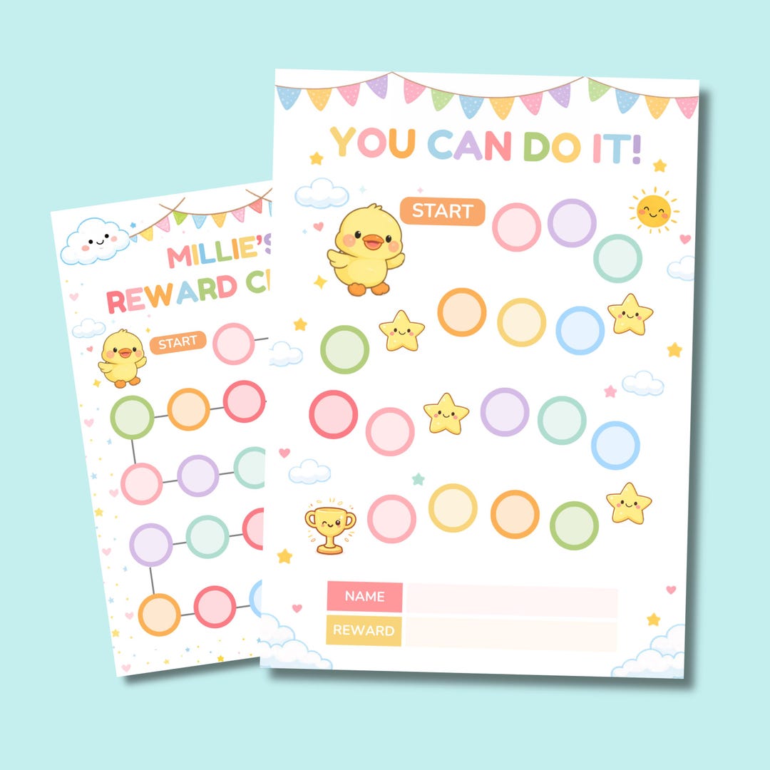 Reward Chart for Kids Printable Editable Canva Kids Behavior Chart ...