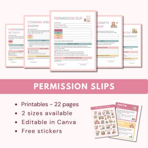 Permission Slip Template Editable Daycare Consent Form Preschool Authorization Slip School Field Trip Form Canva Template Printable PDF