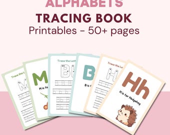 Alphabet Tracing Book Fun Printable Preschool Handwriting Practice Toddler Learning Sheet ABC Worksheet Montessori Letter Formation Activity