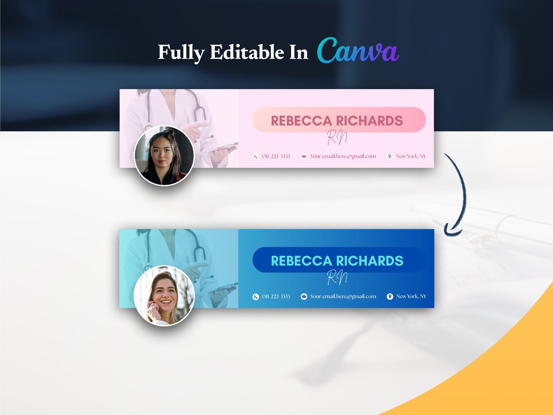 Nurse Linkedin Banners Canva Template Pack, RN Linkedin Banner ...