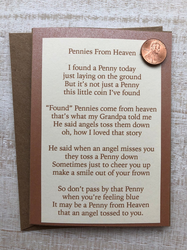 Pennies From Heaven Card - Etsy