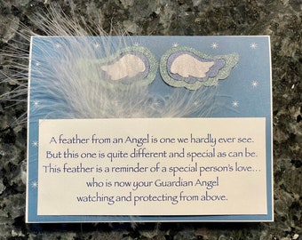 Handmade Angel Feather Card