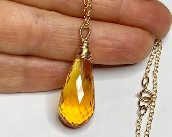 Citrine Pendant - Etsy