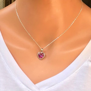 Mystic Topaz Heart Necklace: Sterling Silver Rainbow Quartz Pendant