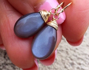Moonstone earrings. Brown Natural gemstones
