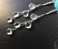 Pink Topaz & Green Fluorite Sterling Silver Cascade Earrings