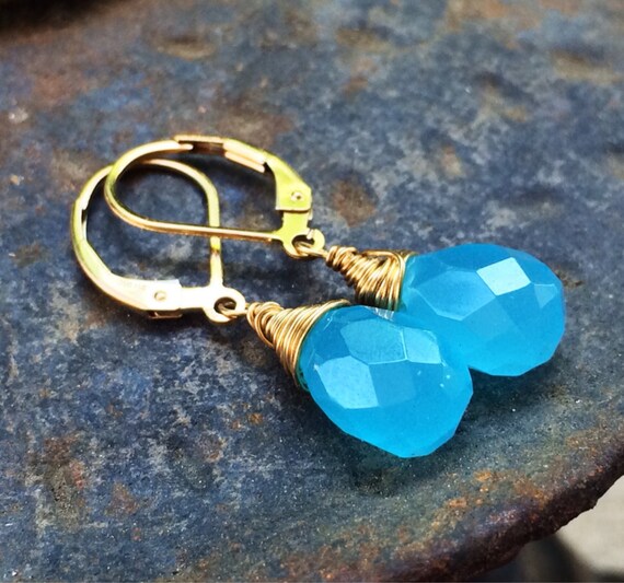 Neon blue earrings deals