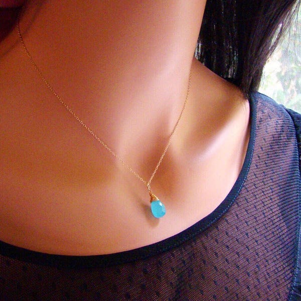 Neon Blue Necklace Etsy
