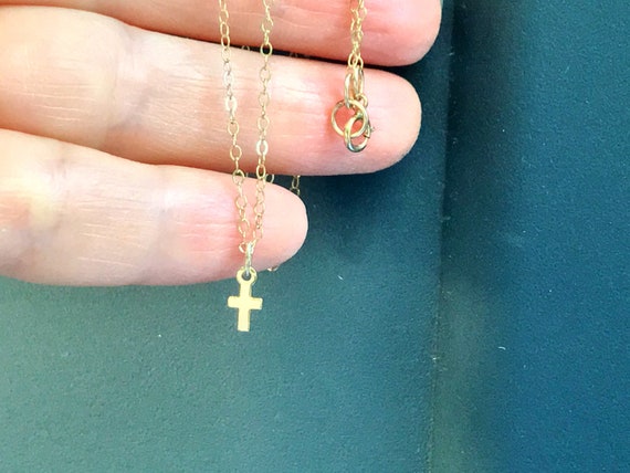 Small Flat Gold Christian Cross Pendant Necklace for Men | Classy Men  Collection