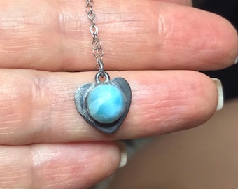 天然ブルーラリマーハートペンダント 本物の本物のラリマー宝石 - Etsy
