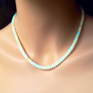 Ethiopian Welo Fire Opal Necklace: 14k Gold Fill Beaded Jewelry