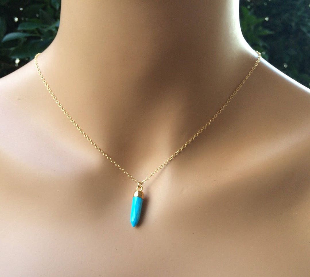 Buy Sleeping Beauty Turquoise Point Necklace: 14k Gold Fill